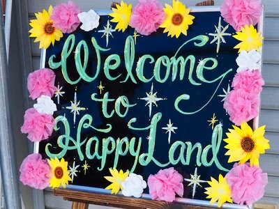 Happy billboard welcome