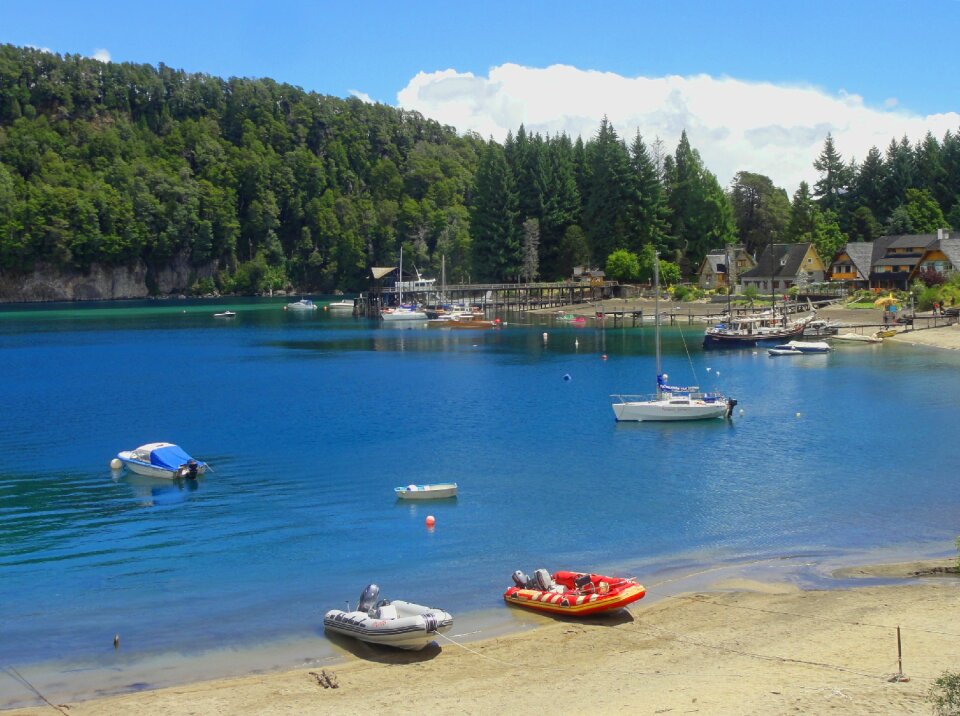 Lake boats landscape