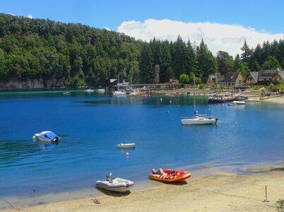 Lake boats landscape