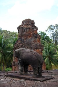 Ruins temple elephant photo