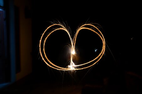 Fireworks heart chinese new year photo
