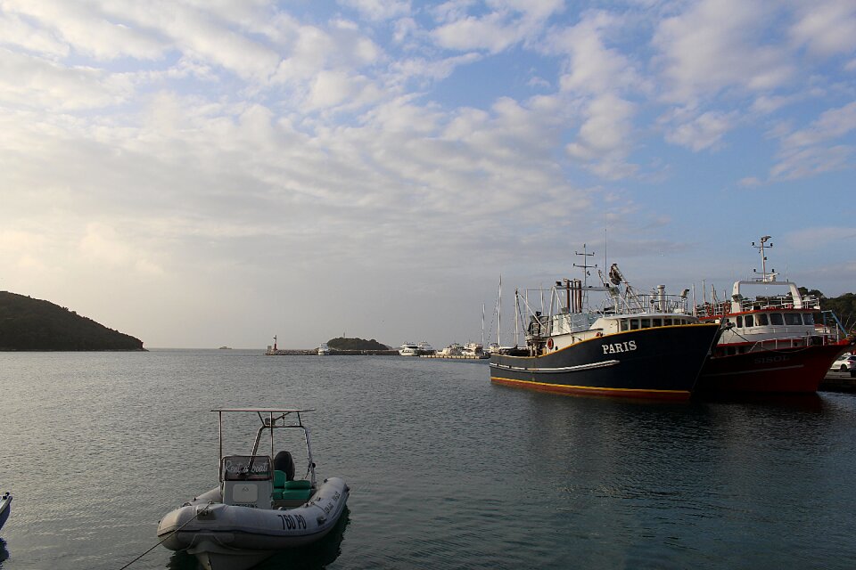 Fishing boats boats pier photo