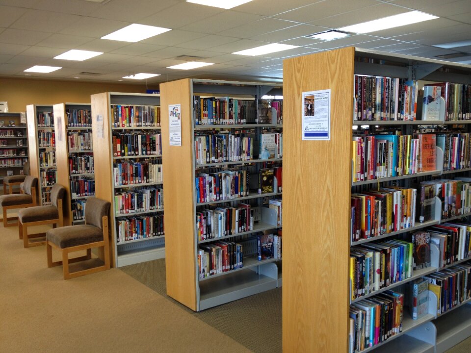 Shelves brown library