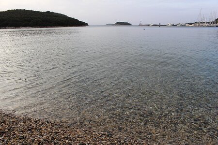 Pebble beach water stones photo