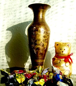 Light shadow candy chocolate teddy bear photo