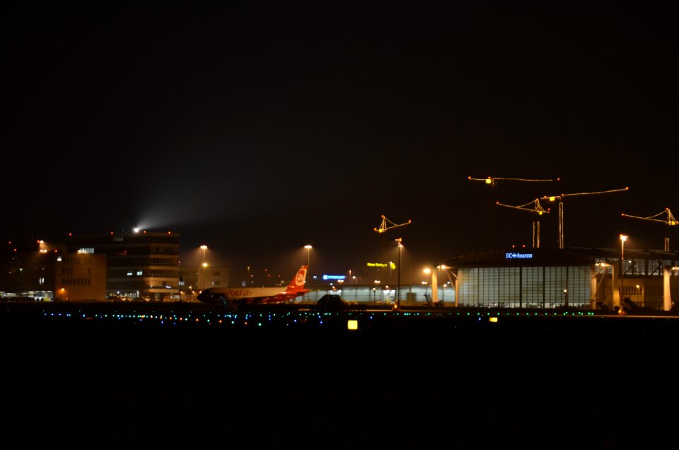 Airport night stuttgart