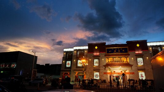 Barkhor mall sunset night view
