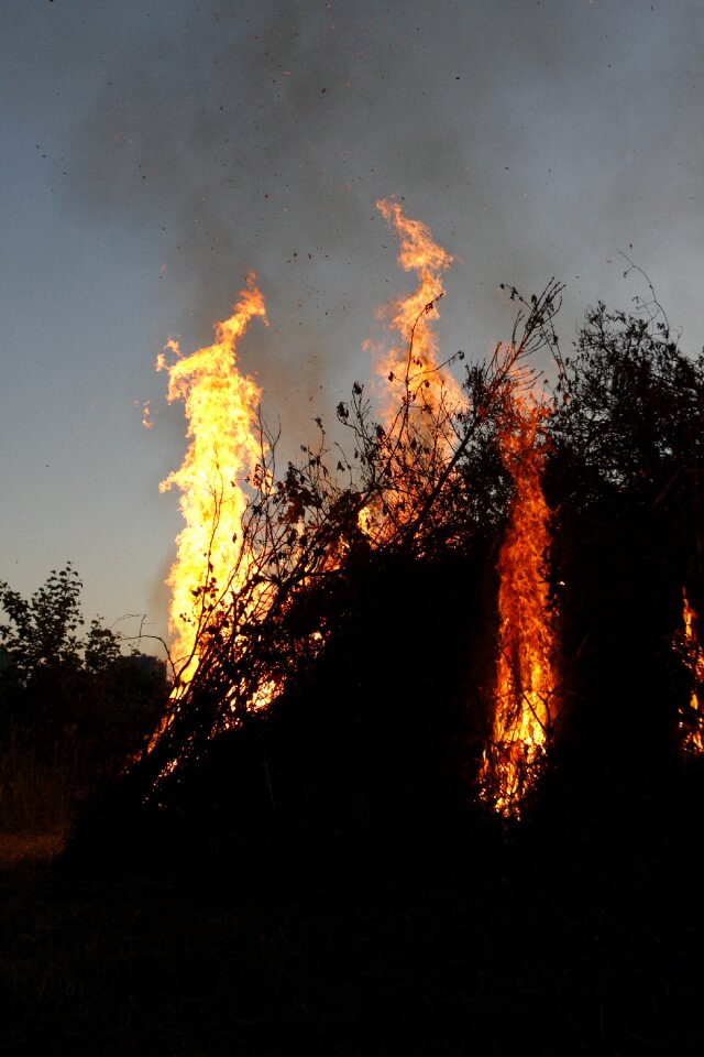 Bonfire fire smoke photo