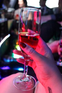 Red fingernails alcoholic drink