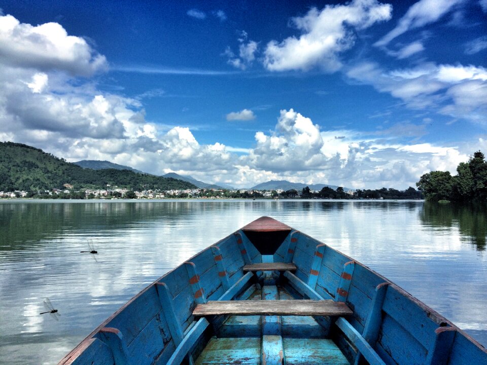 Blue sky white cloud calm