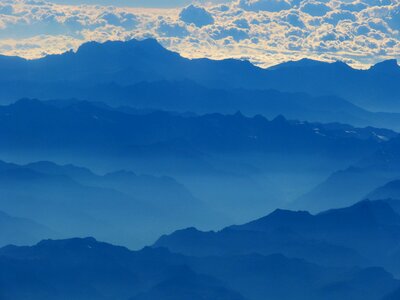 Flying aerial view mountains