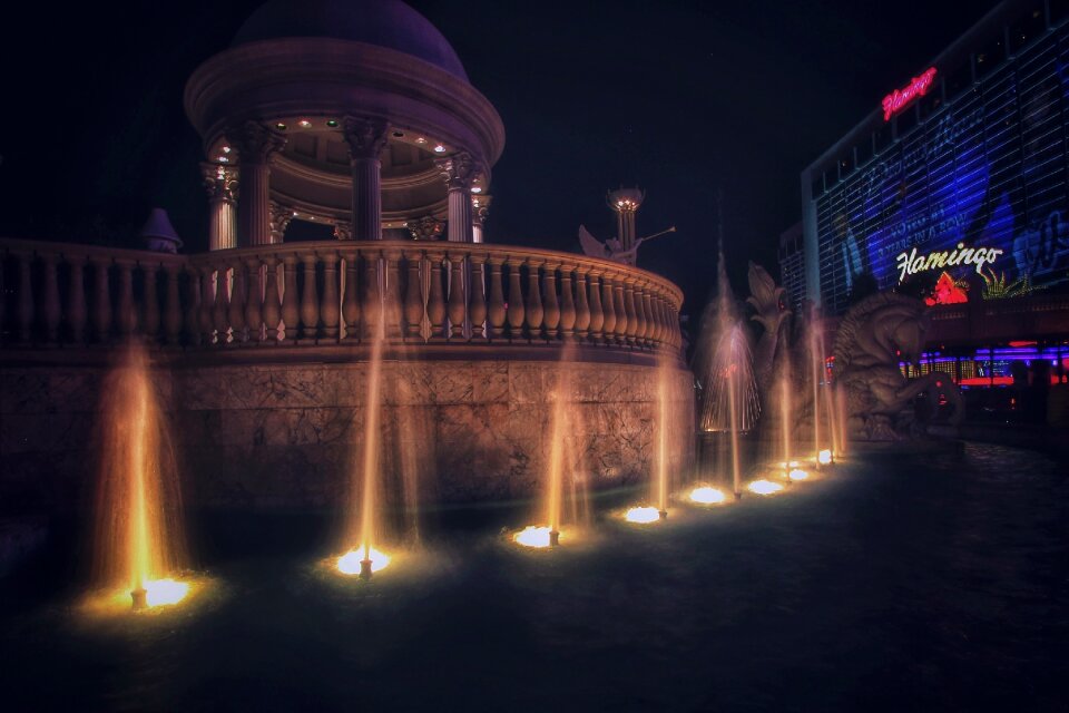 Fountain architecture night