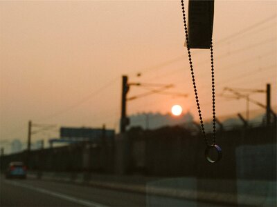 Driving road sunset