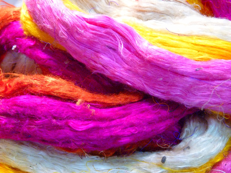 Raw silk colored colorful
