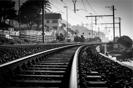 Transportation black and white photo
