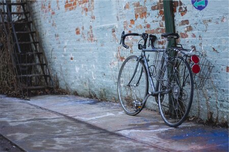 Walls concrete blue bike photo