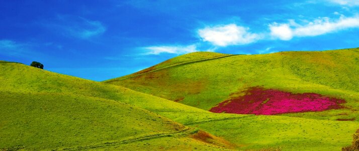 Hills blue sky