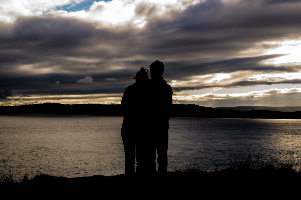 Man woman sunset