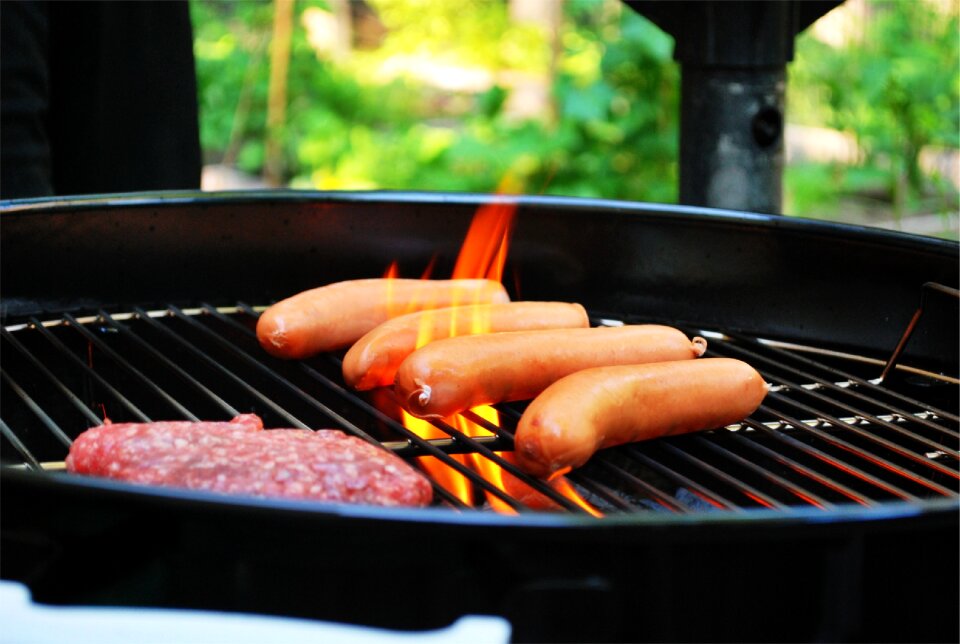 Meat hot dogs hamburgers