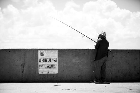 Pier black and white photo