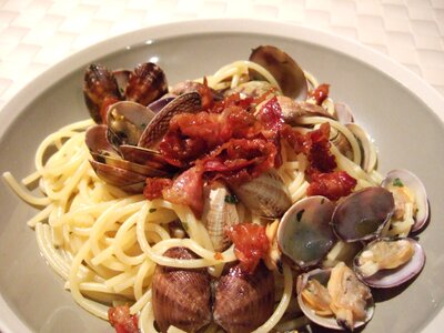 Spaghetti clams bacon