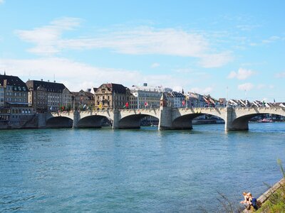 Houses promenade rhine photo