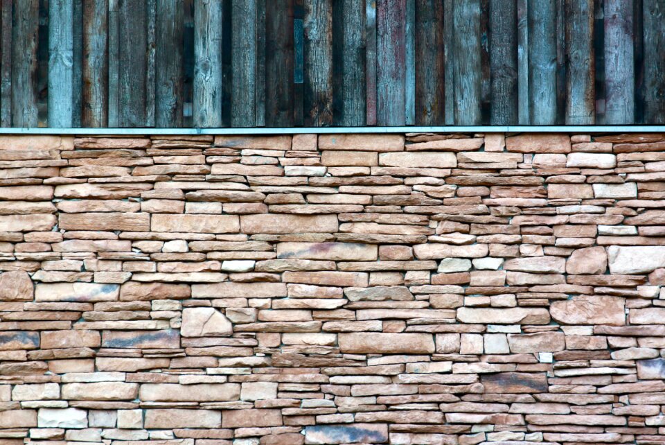 Facade stone wall building