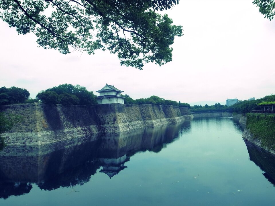 Castle river wall