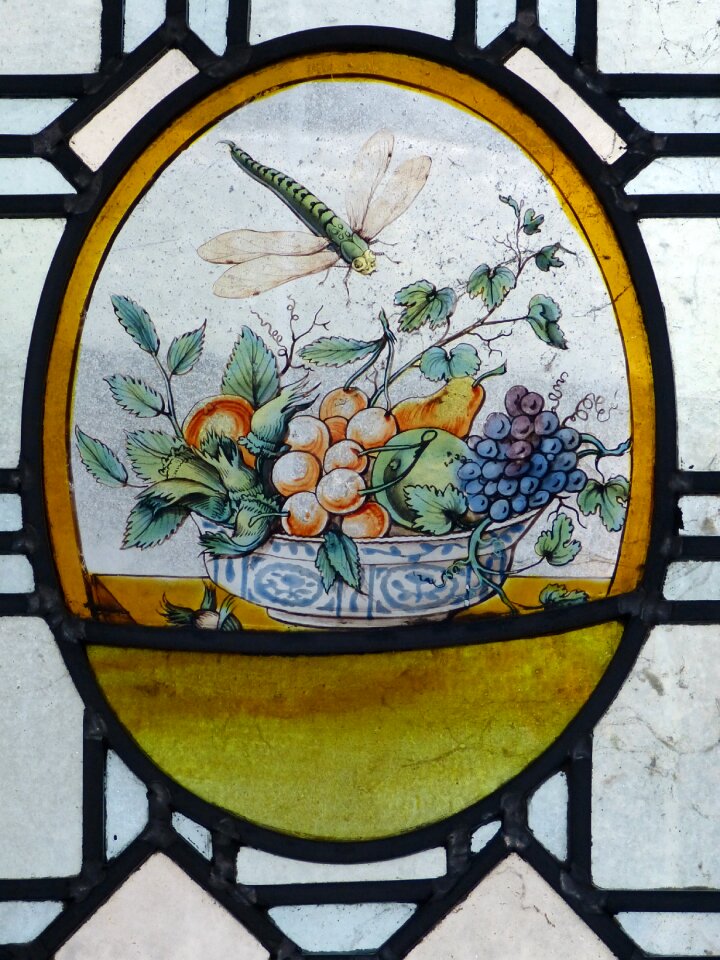 Faith stained glass window fruit