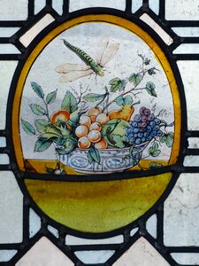 Faith stained glass window fruit