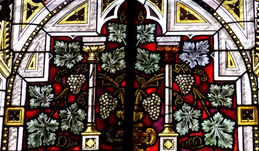Church faith stained glass window