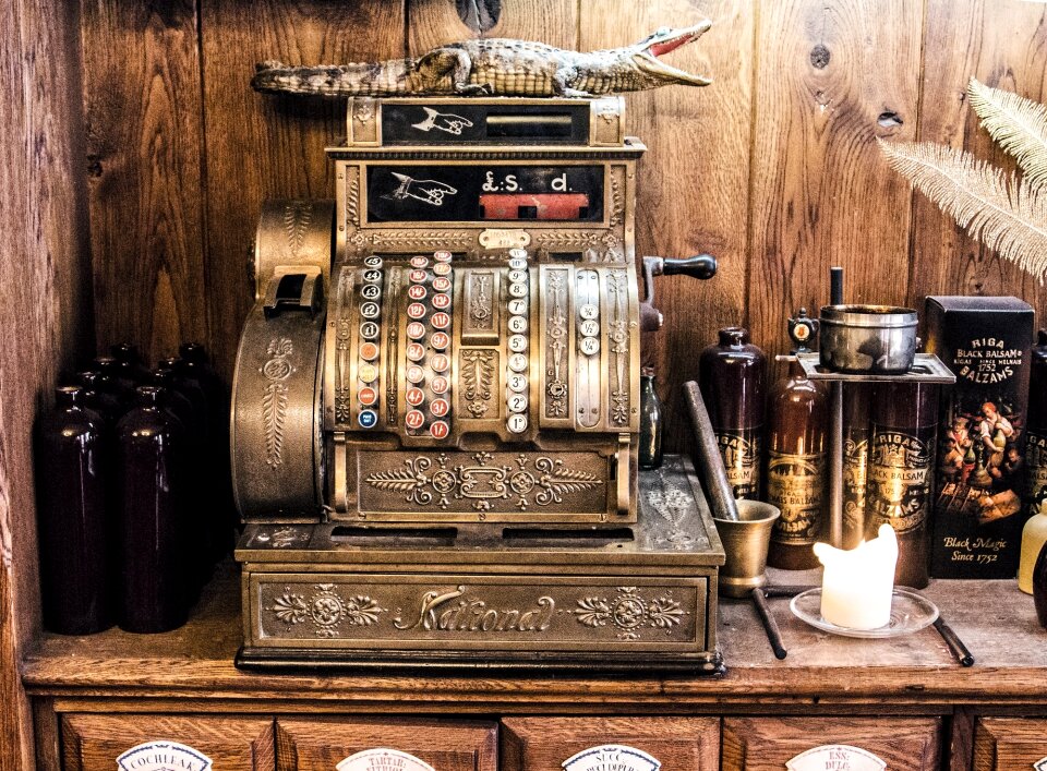 Pay cash machines decoration