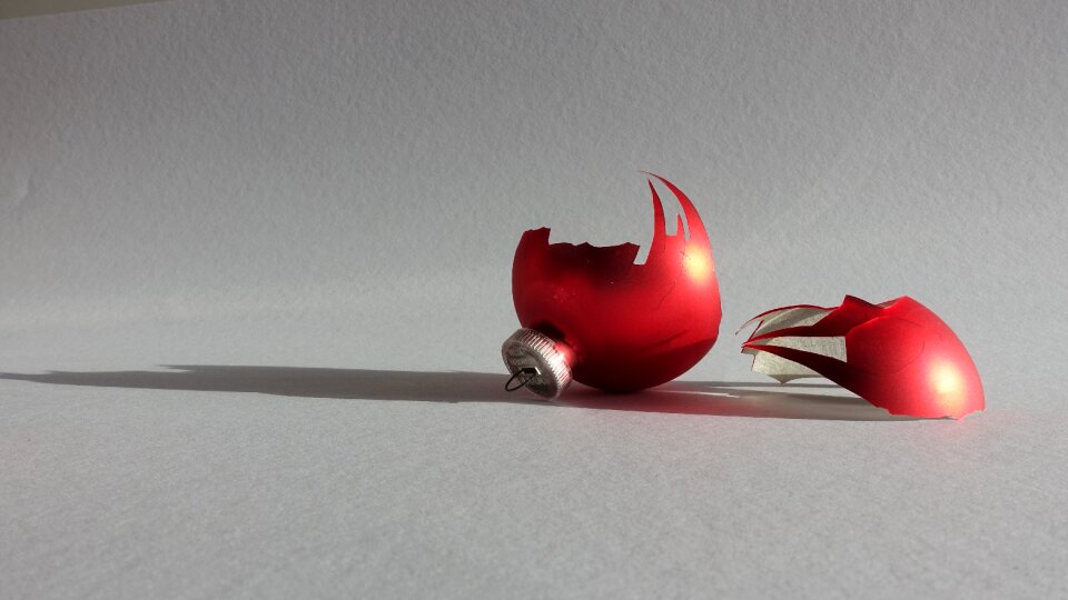 Christmas ornament broken red christmas photo