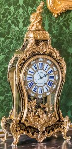 Roman numerals golden table clock