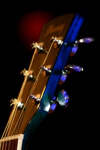 Acoustic guitar guitar head close up photo