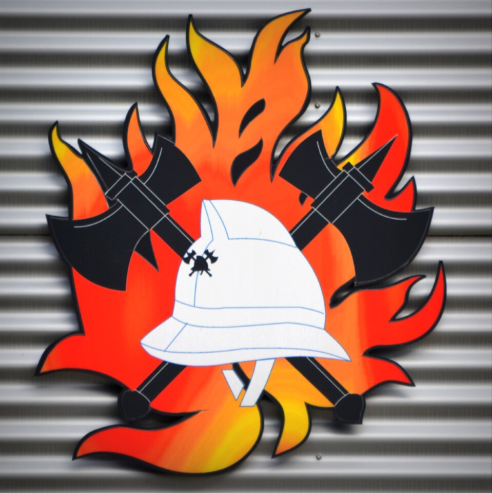 Helmet flames axes