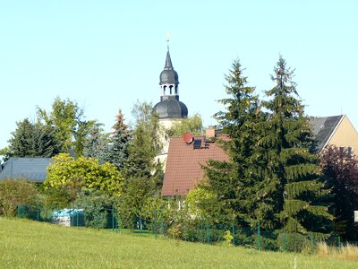 Landscape outskirts church