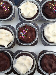 Vanilla frosting gray dessert