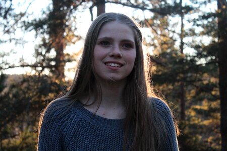 Blonde forest portrait photo