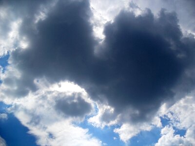 Clouds form white cumulus clouds