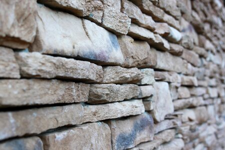 Masonry natural stone wall fixed