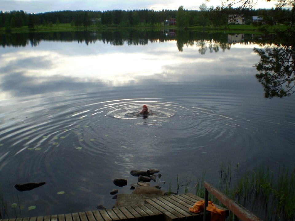 Nature summer swim