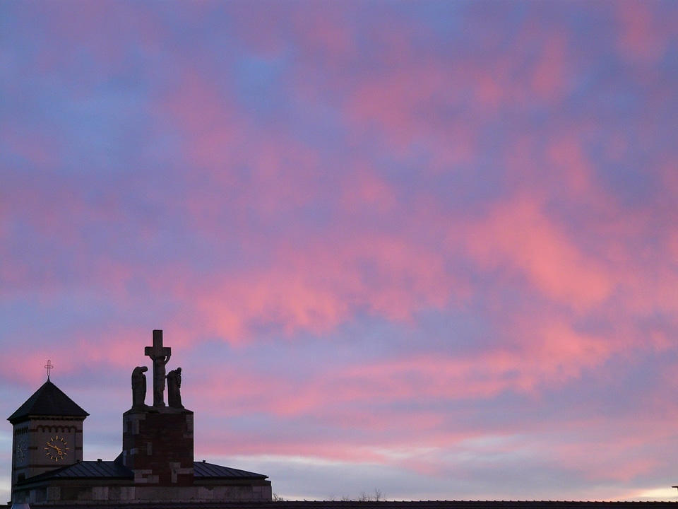 Afterglow church abendstimmung