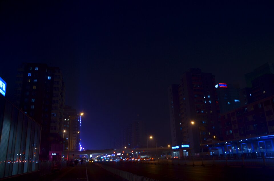 Beijing crossroads dim light