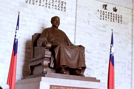 Building chiang kai-shek memorial hall statue