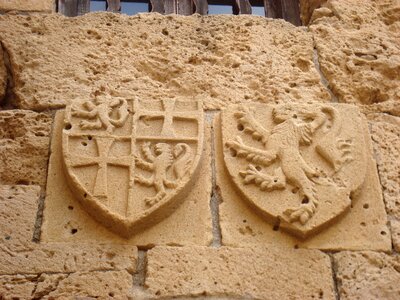 Coat of arms british emblems fortress photo