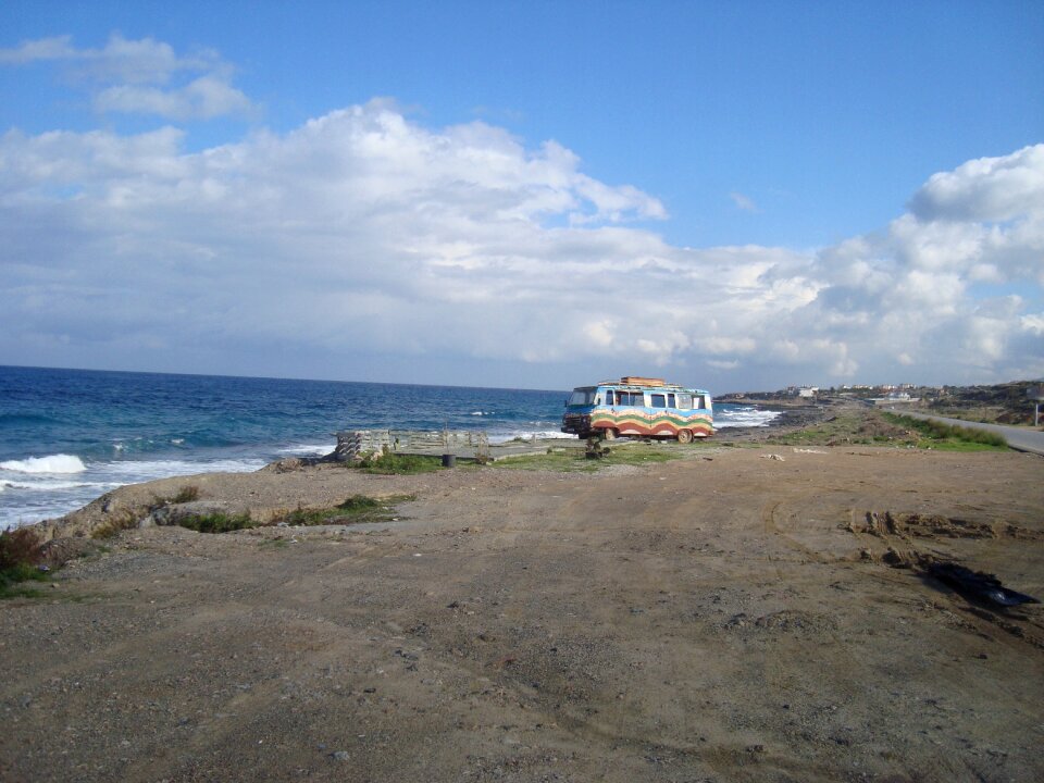Beach van by the sea