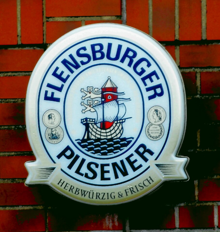 Flensburger pilsener advertising sign brewery