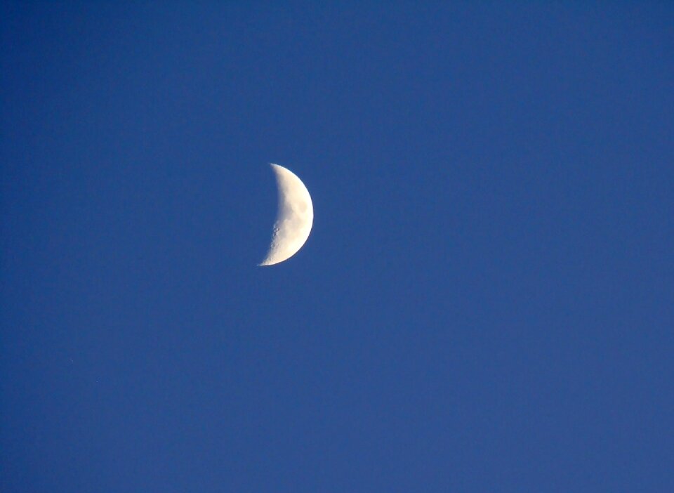 Crescent blue sky blue