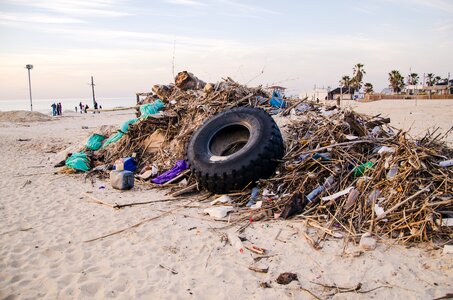 Beach trash garbage